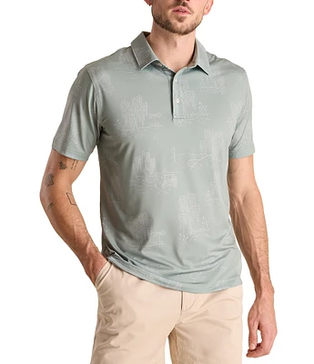 Chubbies Golf Course Willow Short Sleeve Performance Polo Shirt