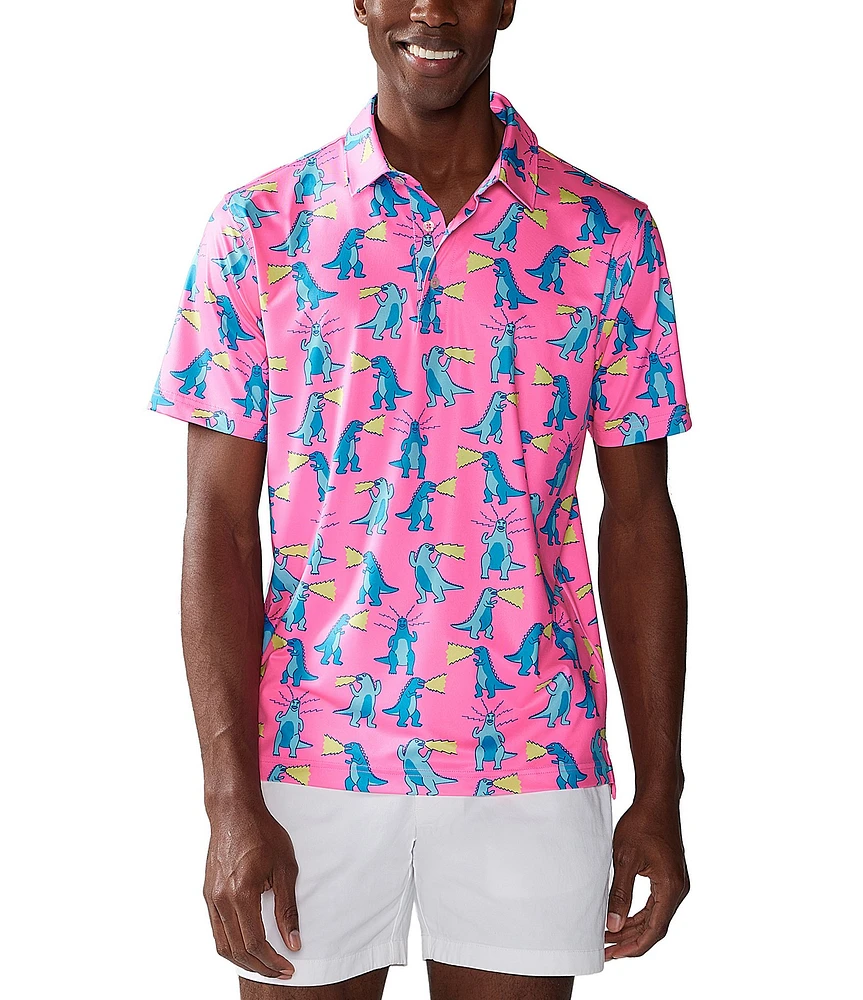 Chubbies Hear Me Roar Short Sleeve Printed Performance Polo Shirt