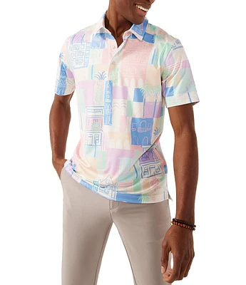 Chubbies King Street Printed Short Sleeve Performance Polo Shirt