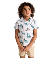 Chubbies Little Boys 2T-7 Blizzard Lizard Performance Polo Shirt