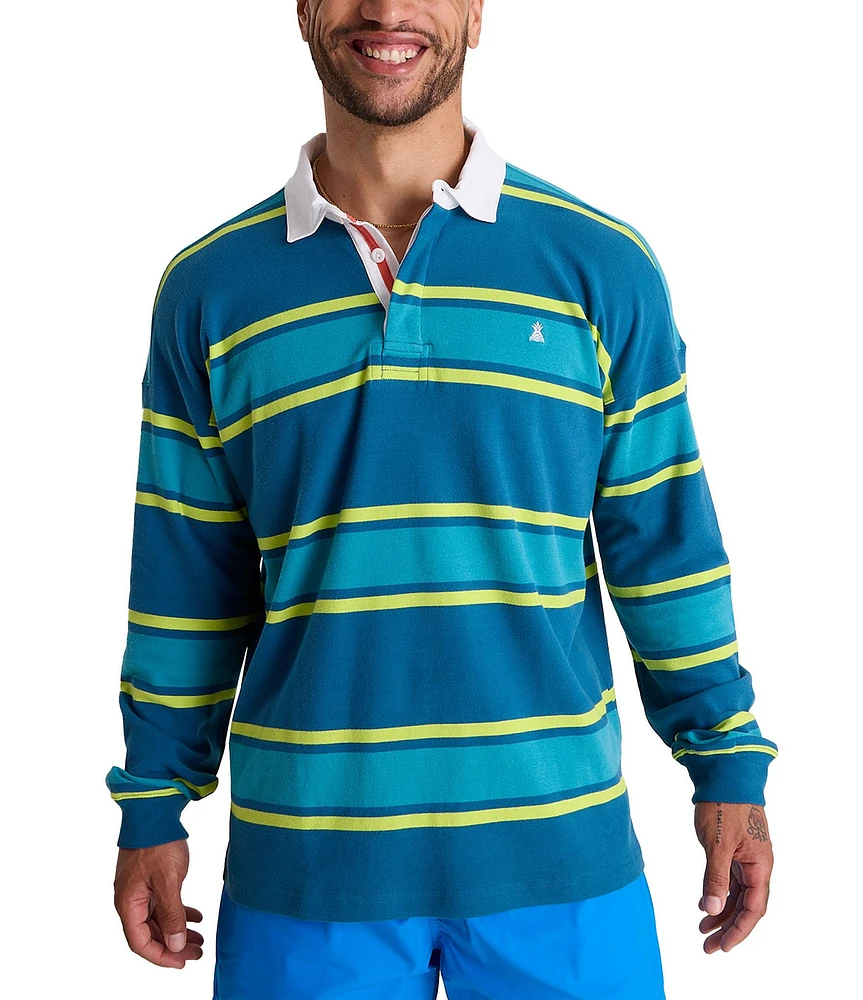 Chubbies Long Sleeve Letter Striped Jersey Rugby Shirt