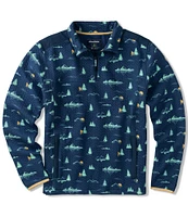 Chubbies Long Sleeve Sasquatch Textured-Pattern 1/4-Zip Pullover