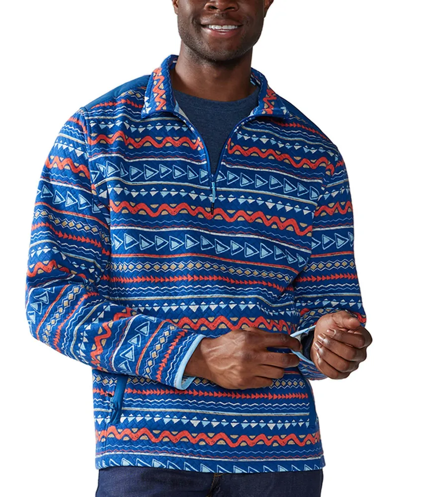 Chubbies Long Sleeve The Trail Mix Quilted Quarter-Zip Jersey Pullover