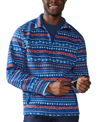 Chubbies Long Sleeve The Trail Mix Quilted Quarter-Zip Jersey Pullover