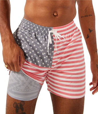 Chubbies Mericas 5.5#double; American Flag Swim Trunks