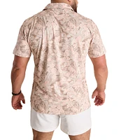 Chubbies Neutral Night Tropical Print Short Sleeve Performance Polo Shirt