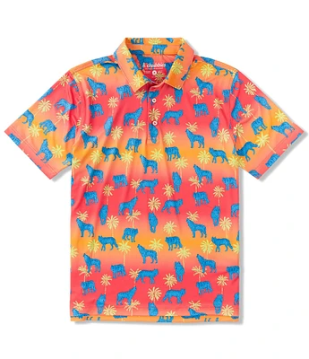 Chubbies Short Sleeve Howler Moon Printed Performance Polo Shirt