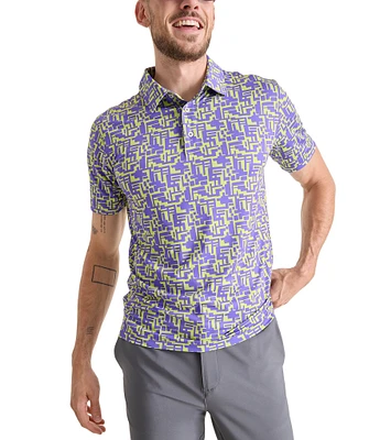 Chubbies Short Sleeve Pixel Power Printed Performance Polo Shirt