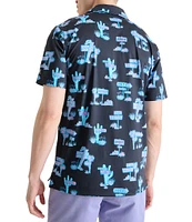 Chubbies Short Sleeve Road Tripper Printed Performance Polo Shirt