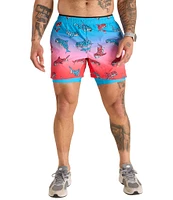 Chubbies Shred White And Blue Technical Performance 5.5#double; Shorts