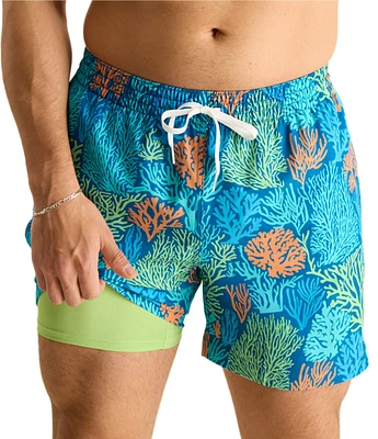 Chubbies The Coral Quarrels 5.5#double; Classic Lined Swim Trunks