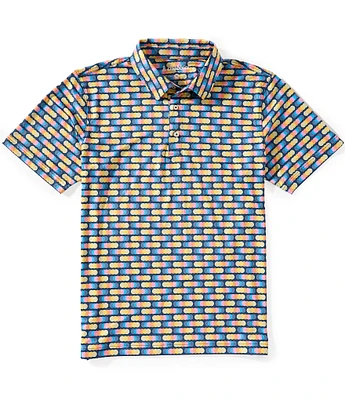 Chubbies The Motion Blur Performance Geometric Print Polo Shirt