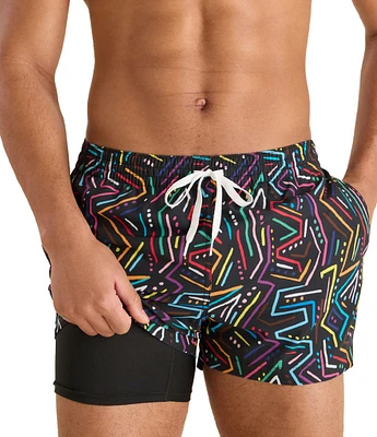 Chubbies Zig Zaggers 5#double; Inseam Swim Trunks