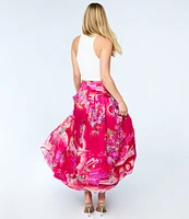 CIEBON Coordinating Pheona Floral Printed Pleated Midi Skirt