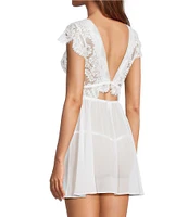 Cinema Etoile Soft Cup Cap Sleeve Eyelash Lace Babydoll
