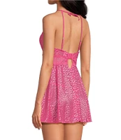 Cinema Etoile Soft Cup Lace and Mesh High Neck Babydoll