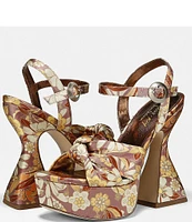 Circus NY by Sam Edelman Audrea Floral Satin Ankle Strap Platform Sandals