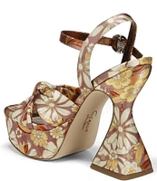 Circus NY by Sam Edelman Audrea Floral Satin Ankle Strap Platform Sandals