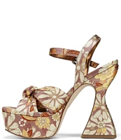 Circus NY by Sam Edelman Audrea Floral Satin Ankle Strap Platform Sandals