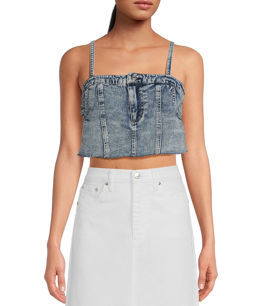 Circus NY by Sam Edelman Bustier Denim Crop Top