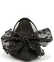 Circus NY by Sam Edelman Darcey Embellished Polka Dot Mesh Cap Toe Bow Detail Point Toe Ballet Flats