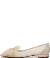 Circus NY by Sam Edelman Darcey Polka Dot Mesh Cap Toe Bow Detail Point Toe Ballet Flats