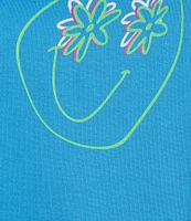 Circus NY by Sam Edelman Dixie Short Sleeve Smiley Face Flower Cropped T-Shirt