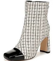 Circus NY by Sam Edelman Easton Fabric Patent Cap Square Toe Heeled Booties