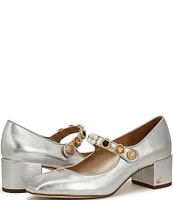 Circus NY by Sam Edelman Elaine Metallic Embellished Mary Jane Dress Pumps