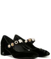 Circus NY by Sam Edelman Elaine Velvet Embellished Mary Jane Dress Pumps