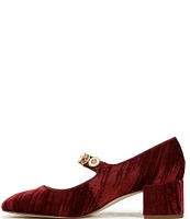 Circus NY by Sam Edelman Elaine Velvet Embellished Mary Jane Dress Pumps