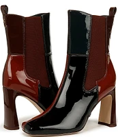 Circus NY by Sam Edelman Elle Colorblock Patent Square Toe Heeled Booties