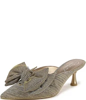 Circus NY by Sam Edelman Fiona Metallic Fabric Bow Detail Dress Mules