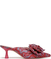 Circus NY by Sam Edelman Fiona Printed Fabric Bow Detail Dress Mules