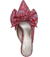 Circus NY by Sam Edelman Fiona Printed Fabric Bow Detail Dress Mules