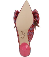 Circus NY by Sam Edelman Fiona Printed Fabric Bow Detail Dress Mules