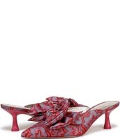 Circus NY by Sam Edelman Fiona Printed Fabric Bow Detail Dress Mules