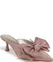 Circus NY by Sam Edelman Fiona Shimmer Satin Fabric Bow Detail Dress Mules