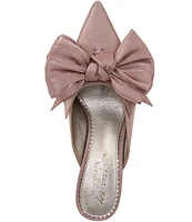 Circus NY by Sam Edelman Fiona Shimmer Satin Fabric Bow Detail Dress Mules