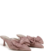 Circus NY by Sam Edelman Fiona Shimmer Satin Fabric Bow Detail Dress Mules