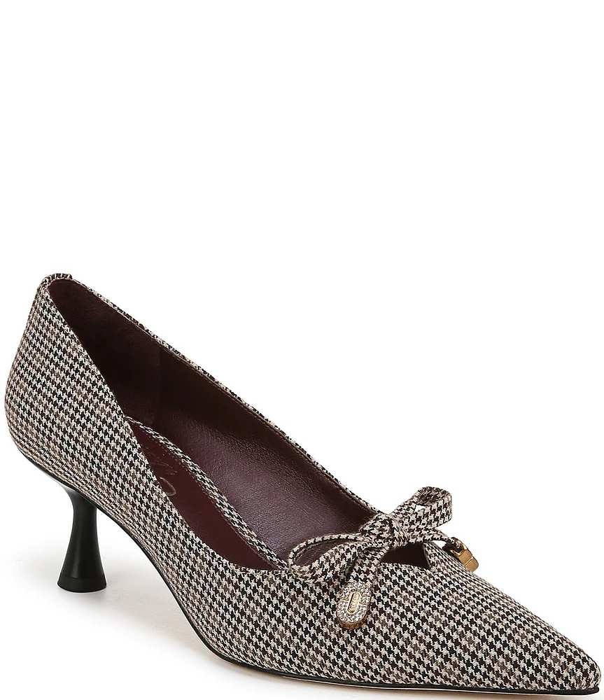 Circus NY by Sam Edelman Fleur Houndstooth Bow Detail Kitten Heel Dress Pumps