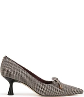 Circus NY by Sam Edelman Fleur Houndstooth Bow Detail Kitten Heel Dress Pumps