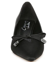 Circus NY by Sam Edelman Fleur Satin Bow Detail Kitten Heel Dress Pumps