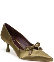 Circus NY by Sam Edelman Fleur Satin Bow Detail Kitten Heel Dress Pumps