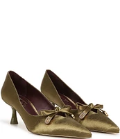 Circus NY by Sam Edelman Fleur Satin Bow Detail Kitten Heel Dress Pumps