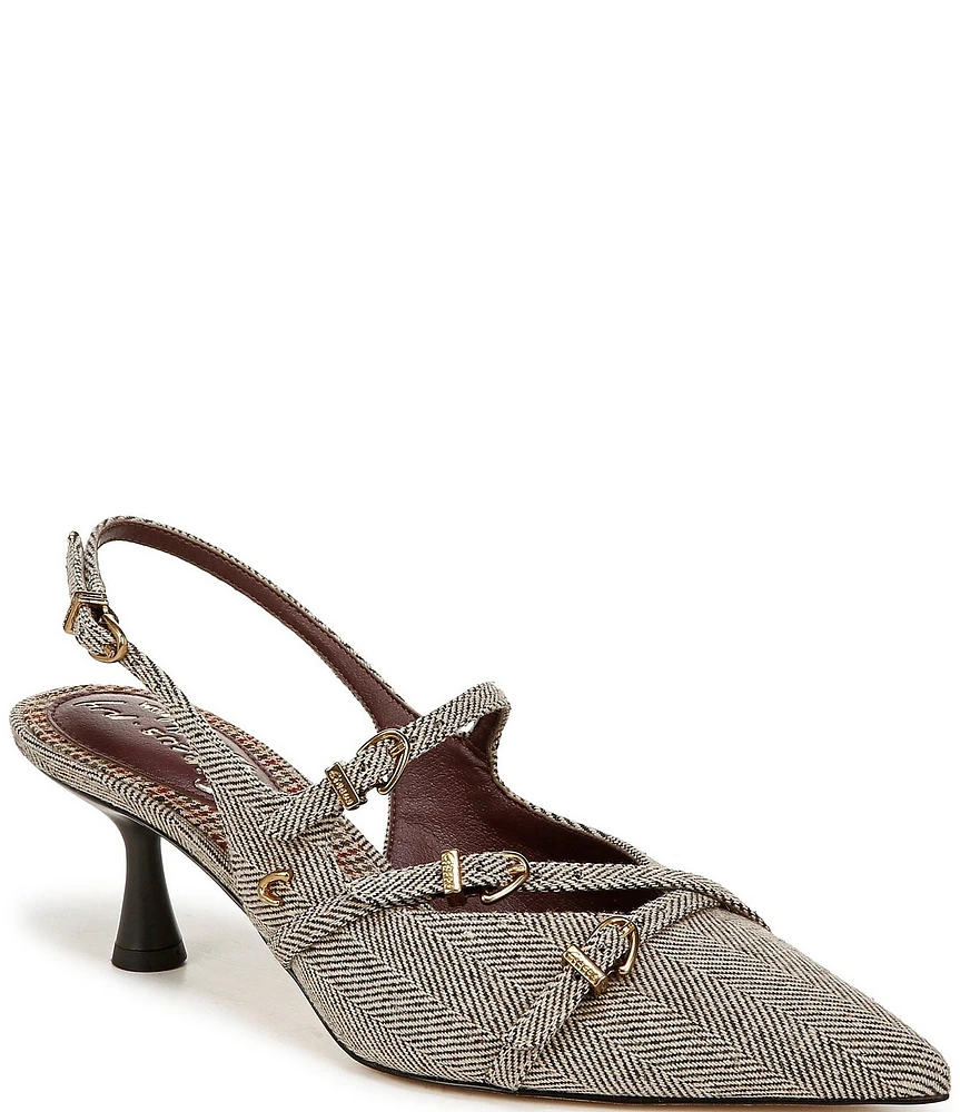 Circus NY by Sam Edelman Fraya Herringbone Buckled Slingback Pumps