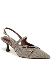 Circus NY by Sam Edelman Fraya Herringbone Buckled Slingback Pumps