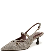 Circus NY by Sam Edelman Fraya Herringbone Buckled Slingback Pumps