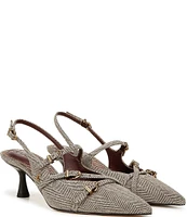 Circus NY by Sam Edelman Fraya Herringbone Buckled Slingback Pumps