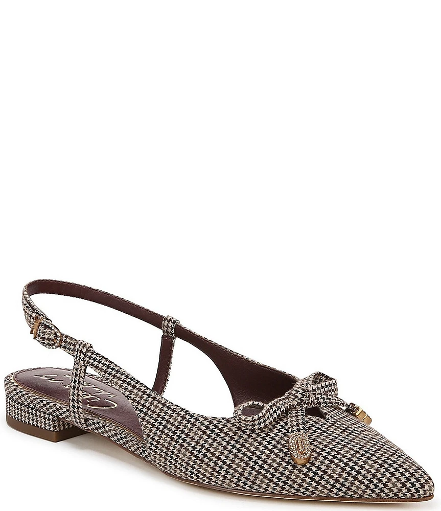 Circus NY by Sam Edelman Lafayette Houndstooth Bow Detail Slingback Dress Flats